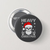 Heavy Christmas Skull Fans Rock Music Winter Holid 缶バッジ (正面&裏面)