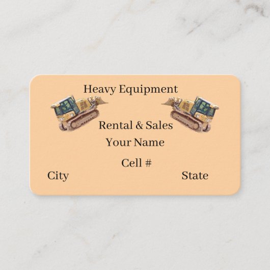 Heavy Equipment Business Card 名刺 (正面)
