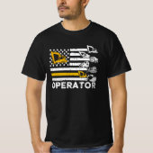 Heavy Equipment Operator Us Flag Tシャツ (正面)