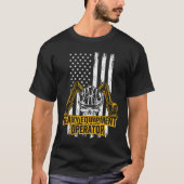 Heavy Equipment Operator US Flag Tシャツ (正面)