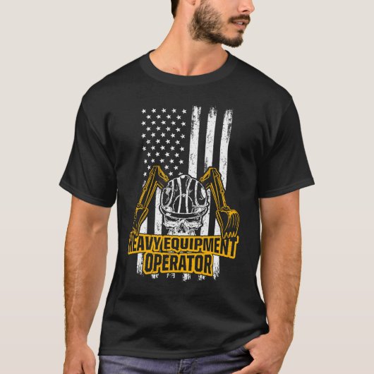 Heavy Equipment Operator US Flag Tシャツ (正面)