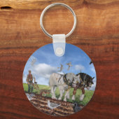 Heavy Horses Ploughing In March  キーホルダー (正面)