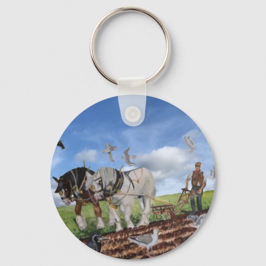 Heavy Horses Ploughing In March  キーホルダー (裏面)
