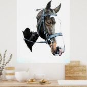 Heavy Hunter Horse Portrait Poster Print ポスター (キッチン)