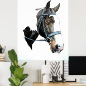 Heavy Hunter Horse Portrait Poster Print ポスター (ホームオフィス)