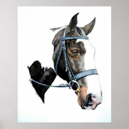 Heavy Hunter Horse Portrait Poster Print ポスター (正面)