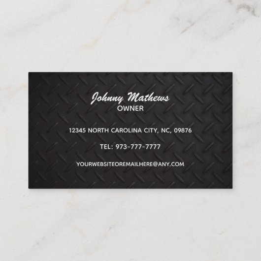 Heavy Machinery Operator名刺 名刺 (裏面)