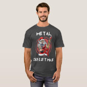 Heavy Metal Christmas Metalhead Santa Rock Horns Tシャツ (正面フル)