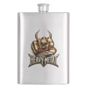Heavy Metal Gold Edition - Totenkopf Faust Hörner フラスク (正面)