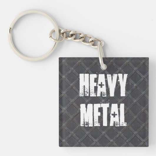 Heavy Metal Iron Metalダイヤモンドパターンテクスチャ キーホルダー (正面)