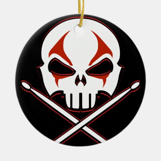 Heavy Metal Ornament Rock & Roll Drummer Custom セラミックオーナメント (正面)