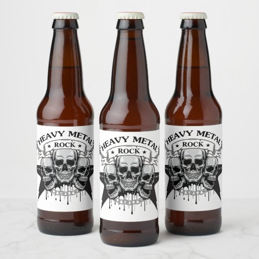 HEAVY METAL ROCK MOTIV ビールラベル (ボトル)
