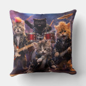 Heavy metal rockstar kittens punk band throw cushi クッション (裏面)