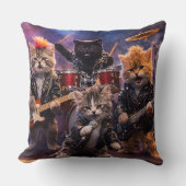Heavy metal rockstar kittens punk band throw cushi クッション (正面)