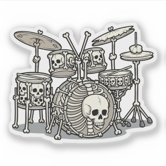 Heavy Metal Skeleton Drum Kit シール (正面)