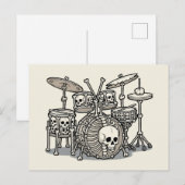 Heavy Metal Skeleton Drum Kit ポストカード (正面/裏面)