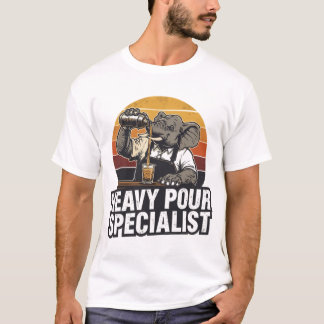 Heavy Pour Specialist Elephant Bartender Shirt Tシャツ