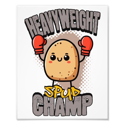 Heavyweight Spud Champ Boxing Potato  フォトプリント (正面)
