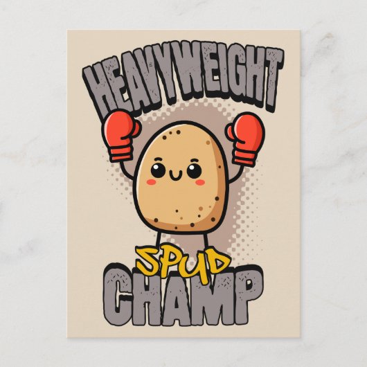 Heavyweight Spud Champ Boxing Potato  ポストカード (正面)