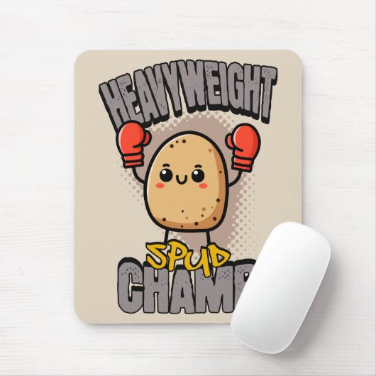 Heavyweight Spud Champ Boxing Potato  マウスパッド (マウス)