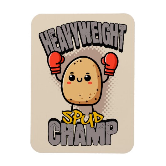 Heavyweight Spud Champ Boxing Potato  マグネット (縦)