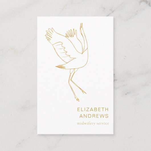 Hebamme, Storch schlicht-moderne Visitenkarte 名刺 (正面)