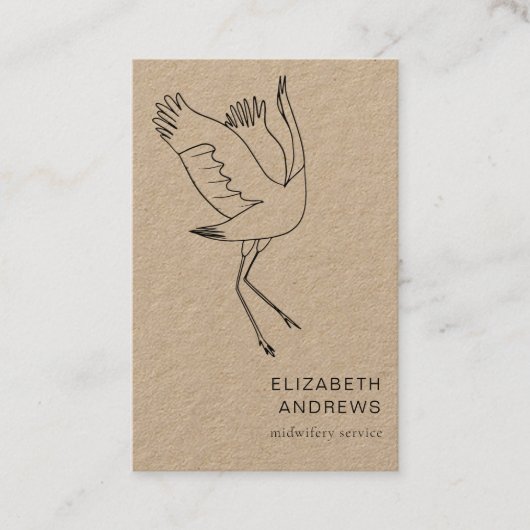 Hebamme, Storch schlicht-moderne Visitenkarte 名刺 (正面)