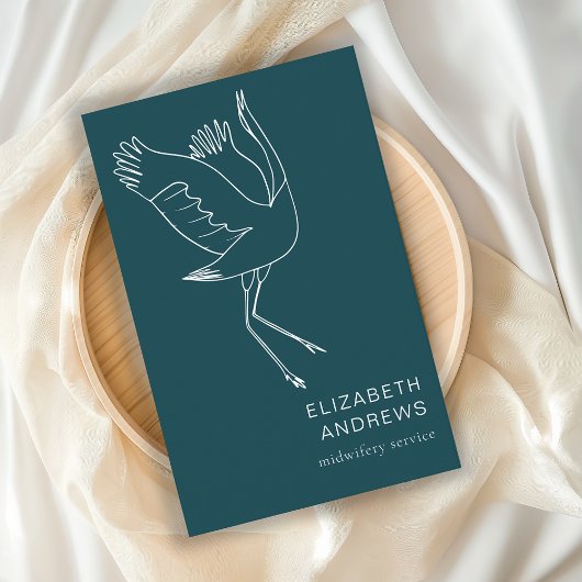 Hebamme, Storch schlicht-moderne Visitenkarte 名刺