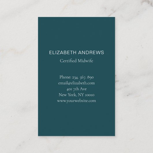 Hebamme, Storch schlicht-moderne Visitenkarte 名刺 (裏面)