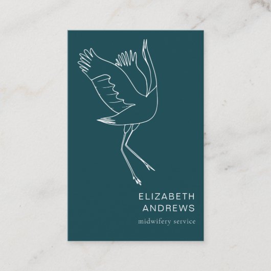 Hebamme, Storch schlicht-moderne Visitenkarte 名刺 (正面)