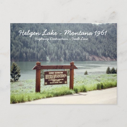 Hebgen Lake Montana 1961地震断層線はがき ポストカード (正面)
