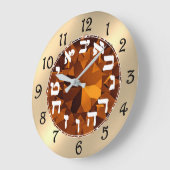 Hebrew ラージ壁時計 (傾斜)