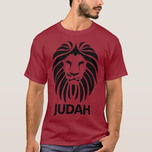 Hebrew Israelite  Lion Of Judah in Black Tee Tシャツ (正面)