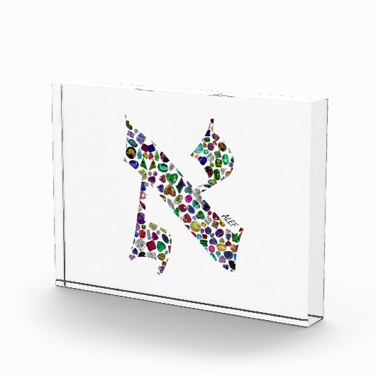 Hebrew Letter ALEF made with Gemstones フォトブロック (右)