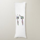 Hebrew Letter 'CHET' made with Diamonds and Gems ボディピロー (正面縦)