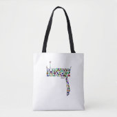 Hebrew Letter DALET made with Gemstones トートバッグ (正面)