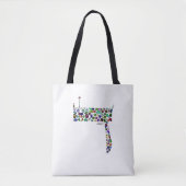 Hebrew Letter DALET made with Gemstones トートバッグ (正面)