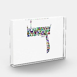 Hebrew Letter DALET made with Gemstones フォトブロック