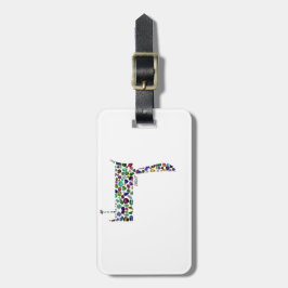 Hebrew Letter DALET made with Gemstones ラゲッジタグ