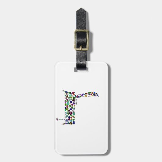 Hebrew Letter DALET made with Gemstones ラゲッジタグ (正面縦)