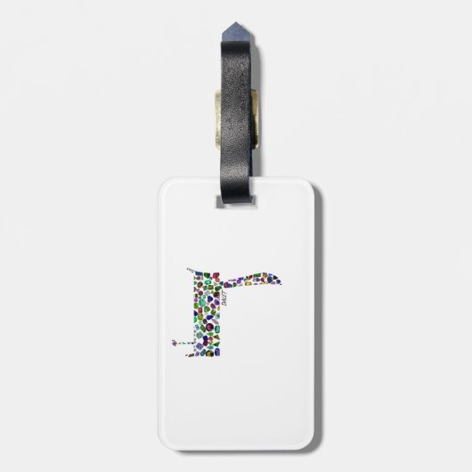 Hebrew Letter DALET made with Gemstones ラゲッジタグ (裏面縦)