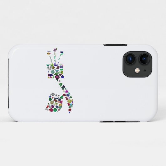 Hebrew Letter GIMMEL made with Gemstones Case-Mate iPhoneケース (裏面(横))