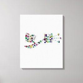 Hebrew Letter GIMMEL with Gemstones キャンバスプリント