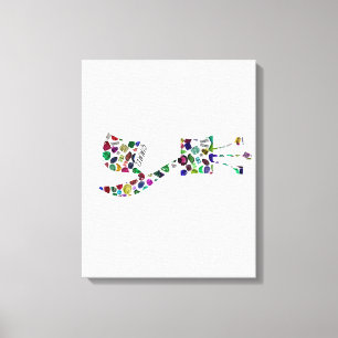 Hebrew Letter GIMMEL with Gemstones キャンバスプリント