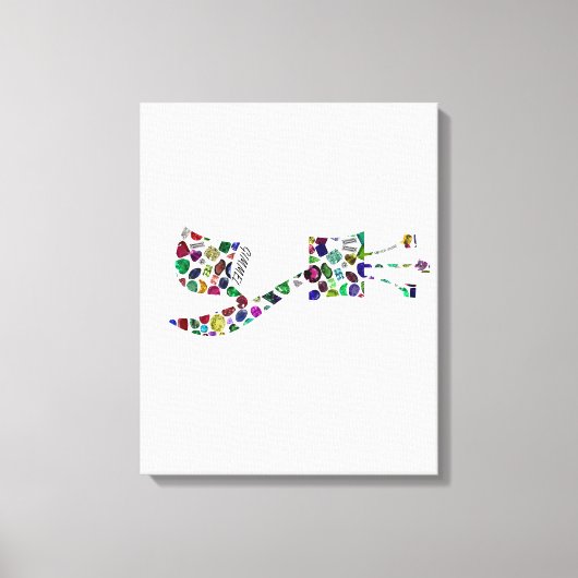 Hebrew Letter GIMMEL with Gemstones キャンバスプリント (正面)