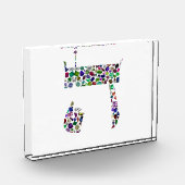 Hebrew Letter HEY made with Gemstones フォトブロック (左)