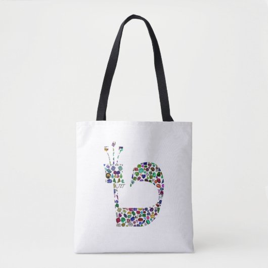 Hebrew Letter 'TET' made with Diamonds トートバッグ (正面)