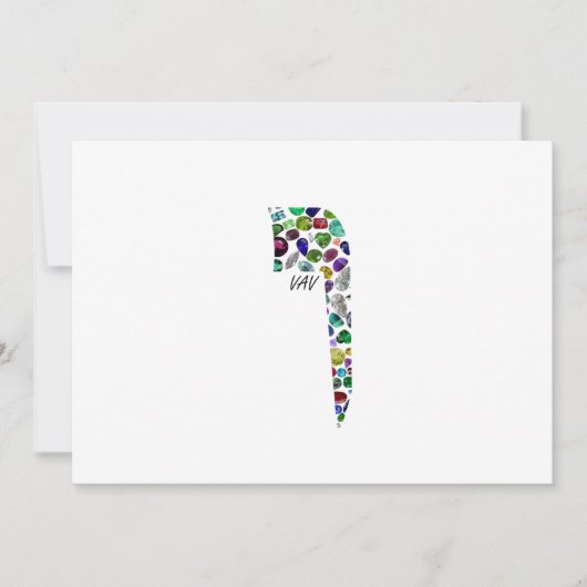 Hebrew Letter VAV made with Gemstones 招待状 (正面)