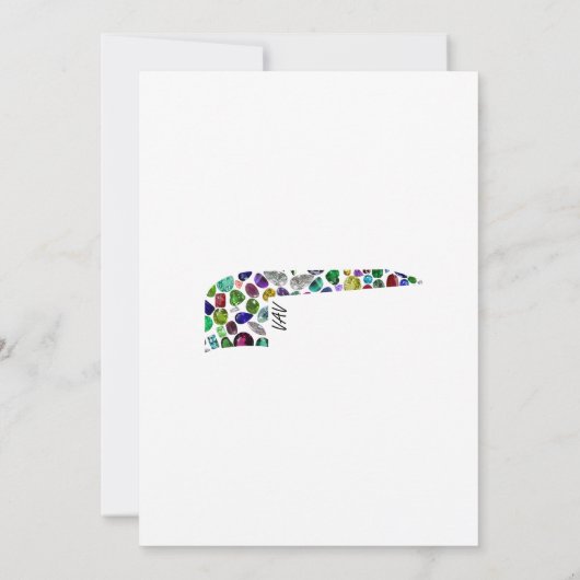 Hebrew Letter VAV made with Gemstones 招待状 (裏面)