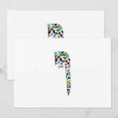 Hebrew Letter VAV made with Gemstones 招待状 (正面/裏面)